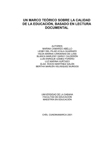 Calidad de la Educaci&oacute;n: Marco Te&oacute;rico (Tesis)