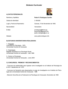 Síntesis Curricular - Dr. Pedro R. Rodríguez C.