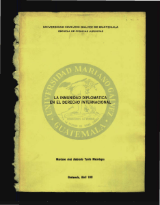 LA INMUNIDAD DIPLOMATICA EN EL DERECHO INTERNACIONAL