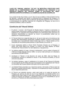 Constitución del Tribunal Arbitral: