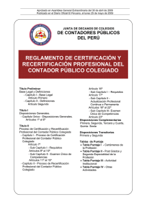 Reglamento de Certificación y Recertificación del Contador Público
