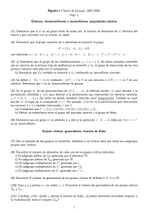 Álgebra I (Teor´ıa de Grupos), 2007