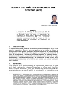 "Acerca del Análisis Económico del Derecho".