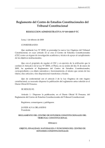 Reglamento del Centro de Estudios Constitucionales del Tribunal