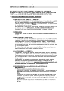 A) CONSIDERACIONES TECNICAS DEL SERVICIO: