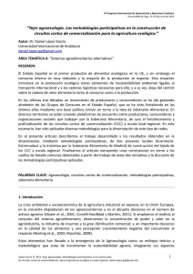 &ldquo;Tejer agroecolog&iacute;a. Las metodolog&iacute;as participativas en la