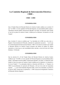 La Comisión Regional de Interconexión Eléctrica - CRIE -