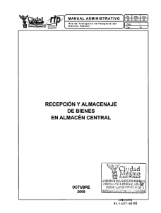 RECEPCiÓN Y ALMACENAJE DE BIENES EN ALMACÉN CENTRAL