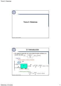 Tema 2: Sistemas 2.1 Introducción { }• { })(