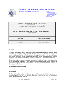 Politicas de usuario final - Pontificia Universidad Católica del Ecuador