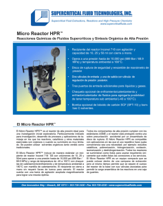 Micro Reactor HPR - Supercritical Fluid Technologies
