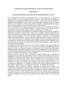 Comentarios a la Sentencia Dictada por el Juez Luis Angel Gramcko