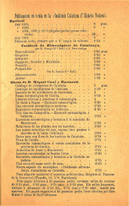 Publications en venta en la «Institua Catalana d`Historia Natural»