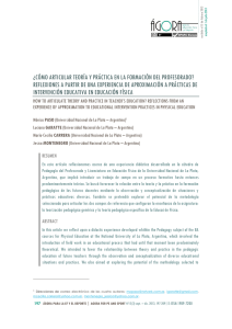 ¿cómo articular teoría y práctica en la formación del profesorado?