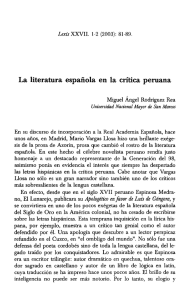 La literatura española en la crítica peruana