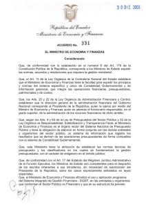 Acuerdo 331 - Ministerio de Finanzas