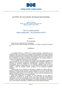 Ley 27/2014, de 27 de noviembre, del Impuesto sobre