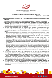 Comunicado - Universidad Católica los Ángeles de Chimbote