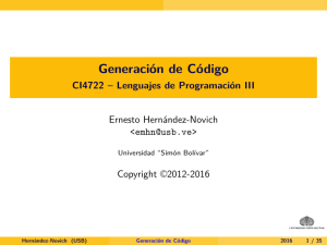 Generación de Código - Universidad Simón Bolívar