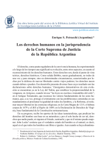 Los derechos humanos en la jurisprudencia de la Corte Suprema