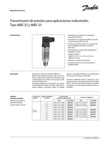 Transmisores de presión para aplicaciones industriales Tipo MBS