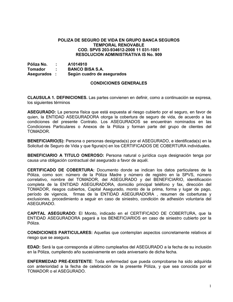 Condiciones Generales De Una Poliza 2023 Condiciones Generales De Una Poliza 2023