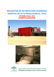 Encuesta Satisfacción Hospitalización 2014 Hospital El Toyo