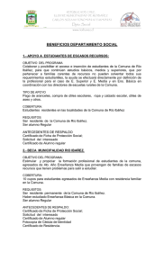 beneficios departamento social - Ilustre Municipalidad de Rio Ibañez