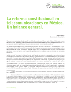 La reforma constitucional en telecomunicaciones en México. Un