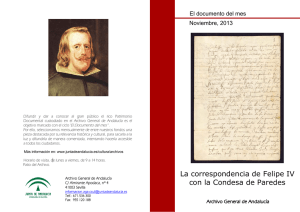 La correspondencia de Felipe IV con la Condesa de Paredes