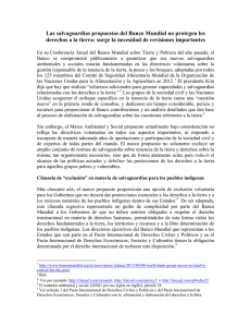 Las salvaguardias propuestas del Banco Mundial no protegen los