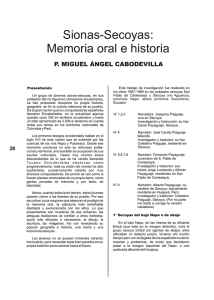 Sionas-Secoyas: Memoria oral e historia