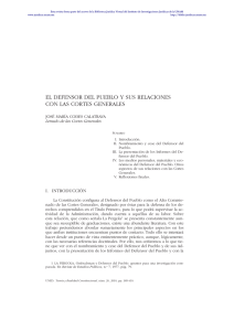 el defensor del pueblo y sus relaciones con las cortes generales