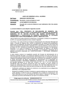 Acuerdo Junta Gobierno Local de 4 de Octubre de 2012 de