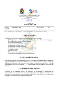 1.- COMPETICIONES 2.- CALENDARIO NACIONAL 3
