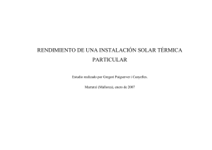 Rendimiento de una instalación solar térmica particular