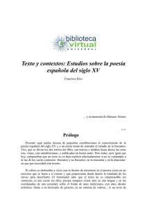Texto y contextos: Estudios sobre la poesía española del siglo XV