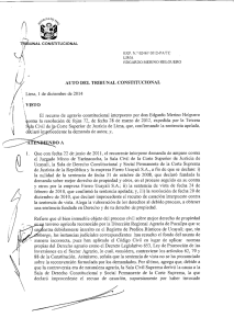 Lima, I de diciembre de 2014 El recurso de agravio constitucional