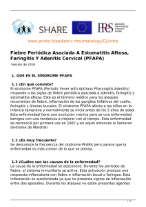 Fiebre Periódica Asociada A Estomatitis Aftosa, Faringitis