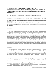 La ordenación territorial, urbanística y de los espacios naturales