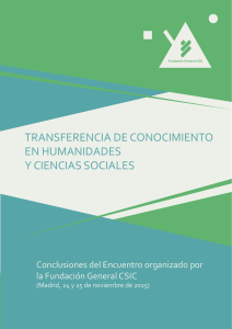 TRANSFERENCIA DE CONOCIMIENTO EN HUMANIDADES Y