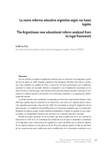 La nueva reforma educativa argentina según sus bases legales