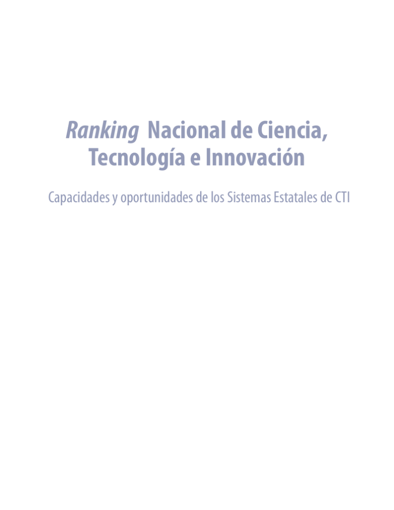 Ranking Nacional de Ciencia Tecnología e Ranking Nacional de Ciencia Tecnología e