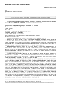 INVERSIONES NACIONALES DE TURISMO S.A. INTURSA martes