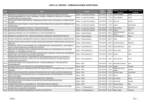 XXXI C.N. CIRUGÍA - COMUNICACIONES ACEPTADAS