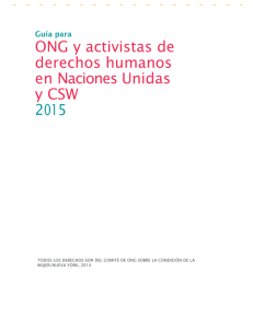 ONG y activistas de derechos humanos en Naciones Unidas y CSW