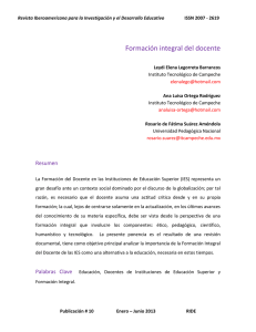 Formación integral del docente - RIDE Revista Iberoamericana para