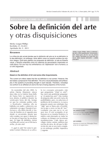 Sobre la definición del arte y otras disquisiciones