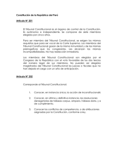 Constitución de la República del Perú Artículo N° 201 El Tribunal