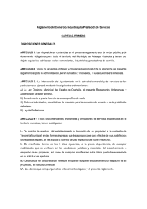 Reglamento del Comercio, Industria y la Prestación de Servicios